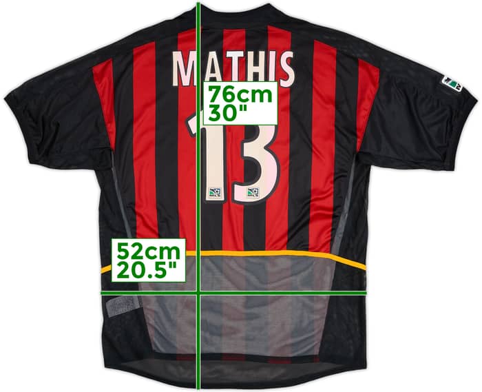 2003 NY/NJ Metrostars Match Issue Home Shirt Mathis #13