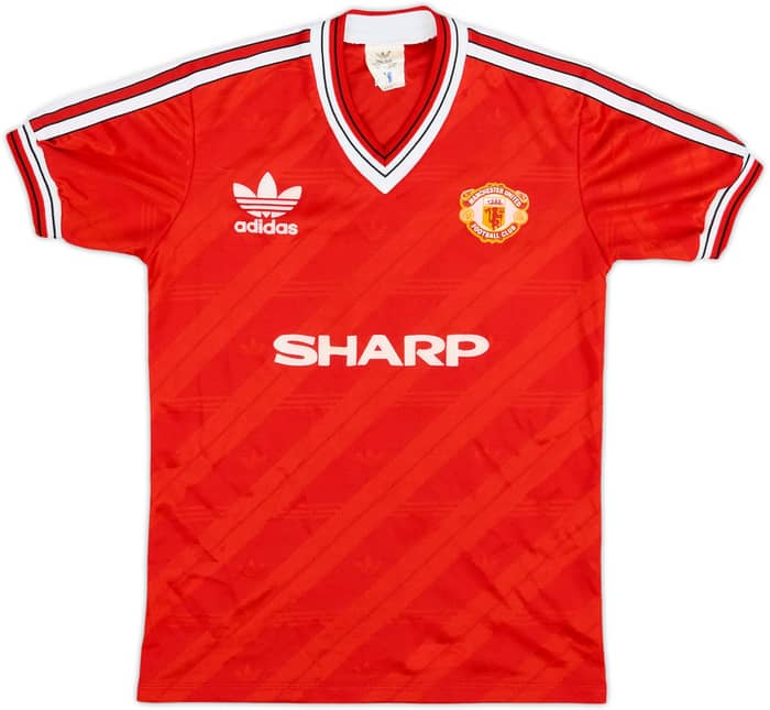 1986-88 Manchester United Home Shirt - 8/10 - (L.Boys)