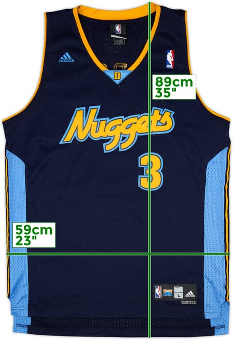 2006-08 Denver Nuggets Iverson #3 adidas Swingman Alternate Jersey - 7/10 - (L)