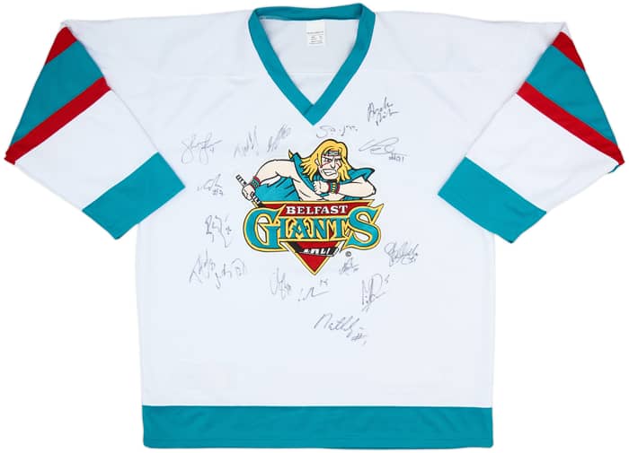 2001-02 Belfast Giants 'Signed' Home Jersey - 9/10 - (XXL)