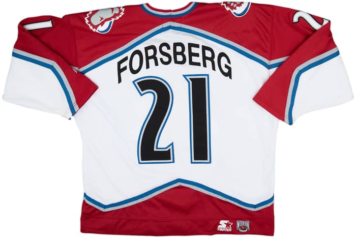 1996-99 Colorado Avalanche Forsberg #21 Starter Home Jersey - 9/10 - (XL)