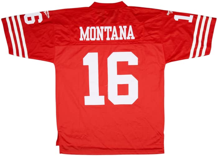 1990 San Francisco 49ers Montana #16 Reebok Throwback Home Jersey - 8/10 - (L)