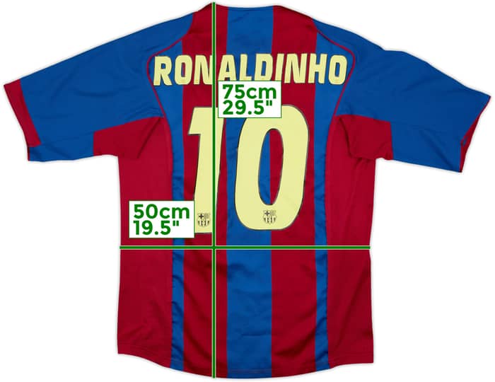 2004-05 Barcelona Home Shirt Ronaldinho #10 - 8/10 - (M)