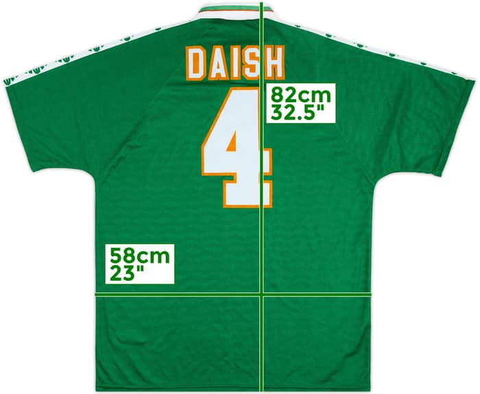 1996 Ireland Match Issue Home Shirt Daish #4