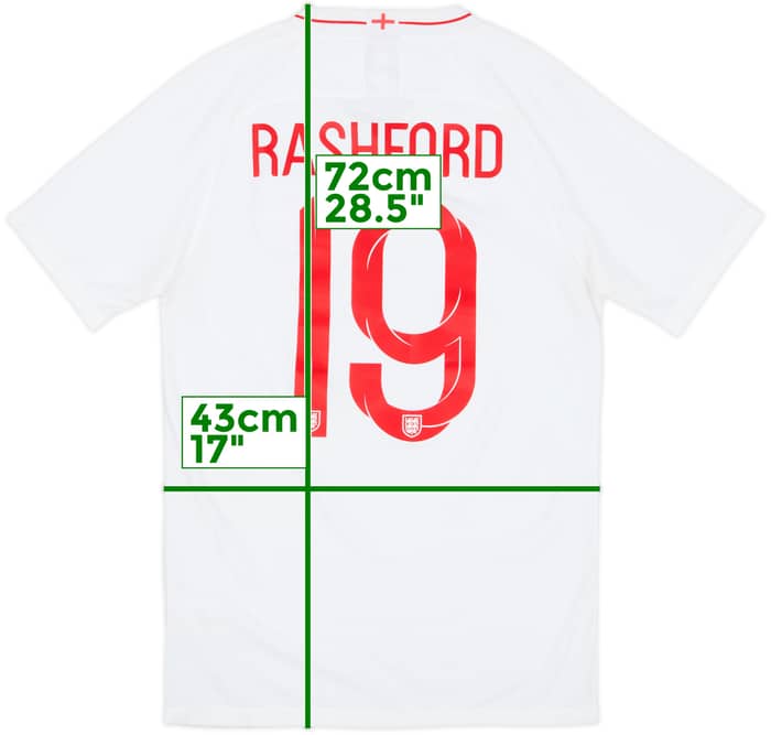 2018-19 England Home Shirt Rashford #19 - 6/10 - (S)