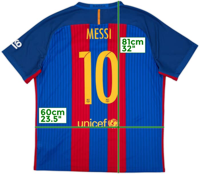 2016-17 Barcelona Authentic Home Shirt Messi #10 - 8/10 - (XXL)