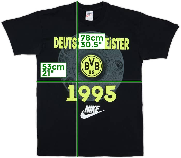 1995-96 Borussia Dortmund 'Deutscher Meister' Nike Cotton Tee - 8/10 - (M)