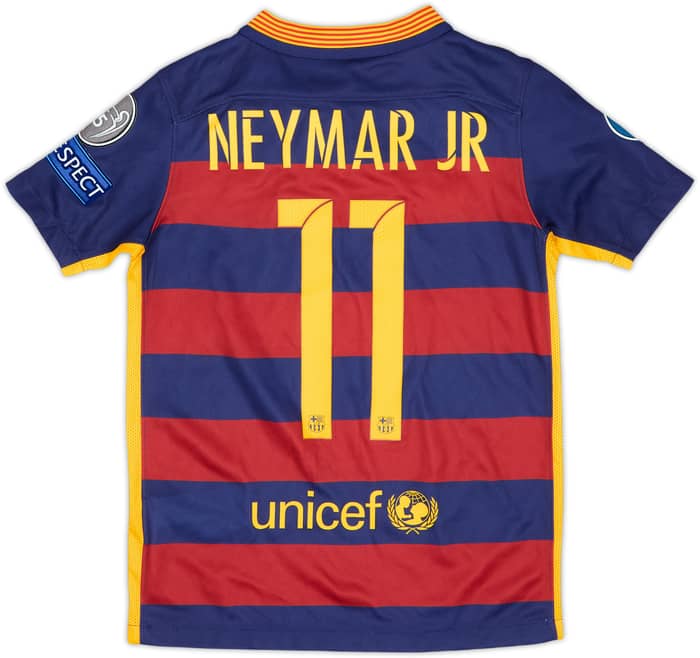 Camiseta de local del Barcelona 2015-16 Neymar Jr #11 (6-7 Años)