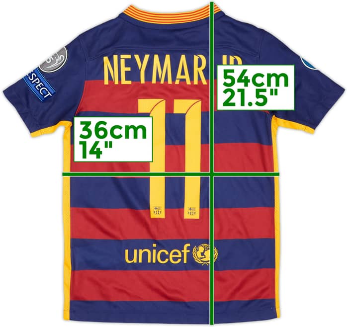 Camiseta de local del Barcelona 2015-16 Neymar Jr #11 (6-7 Años)