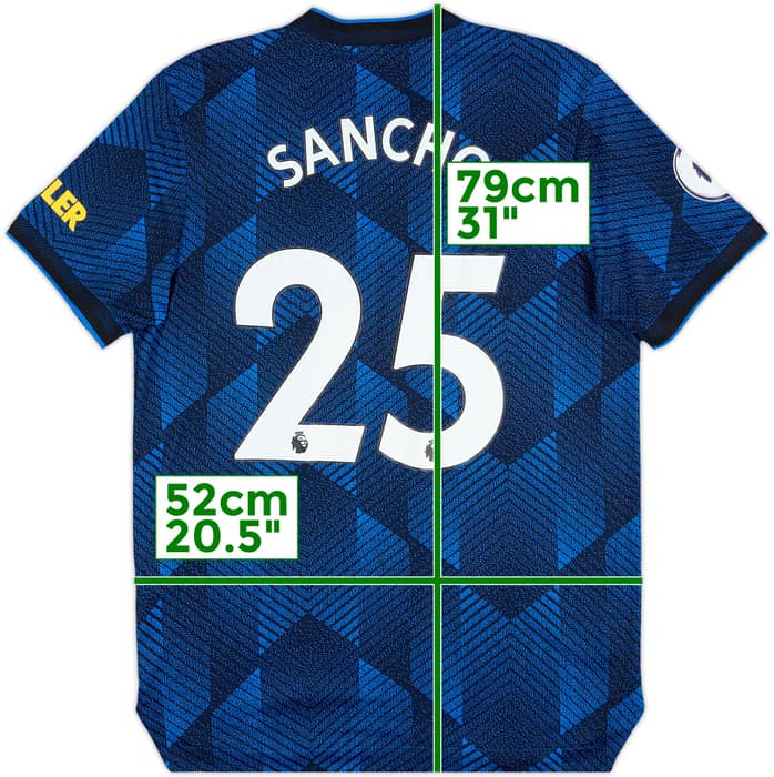 2021-22 Manchester United Authentic Third Shirt Sancho #25 - 8/10 - (L)