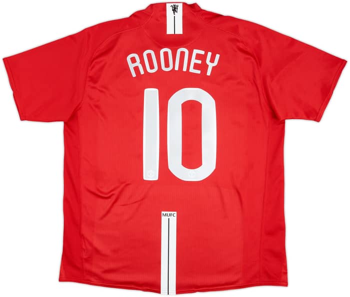2007-09 Manchester United Home Shirt Rooney #10 - 9/10 - (XL)