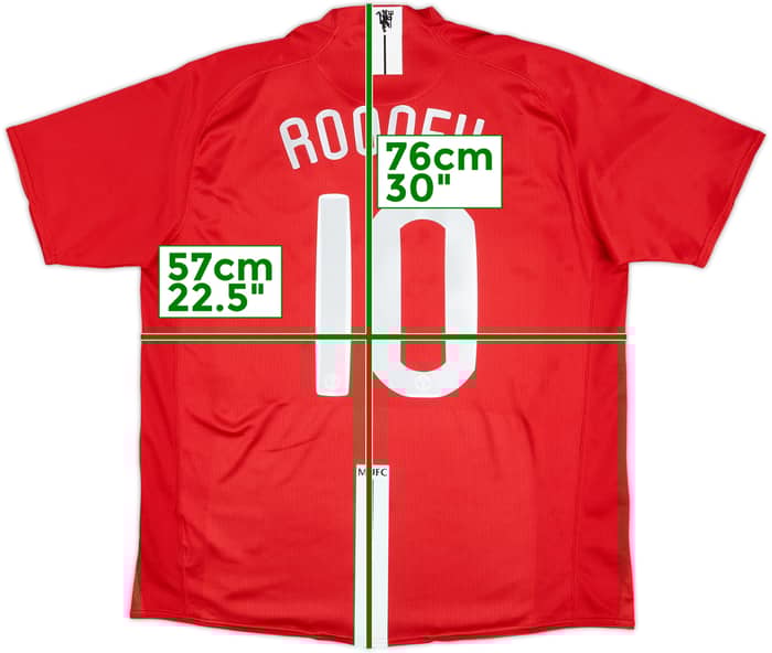 2007-09 Manchester United Home Shirt Rooney #10 - 9/10 - (XL)