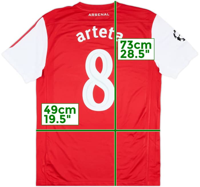 2011-12 Arsenal Home Shirt Arteta #8 - 9/10 - (M)
