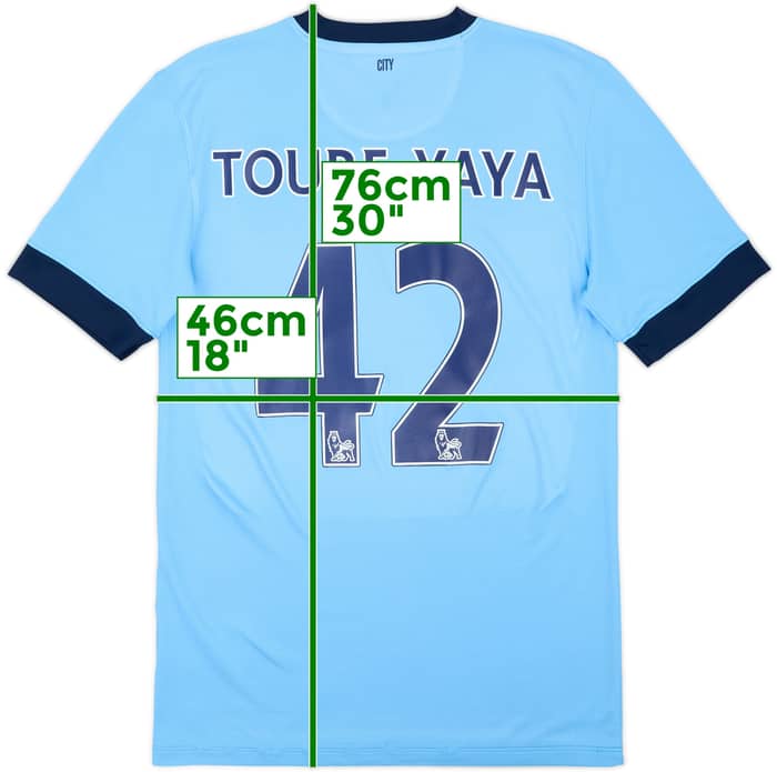 Camiseta de local del Manchester City 2014-15 Toure Yaya #42 - 6/10 - (S)