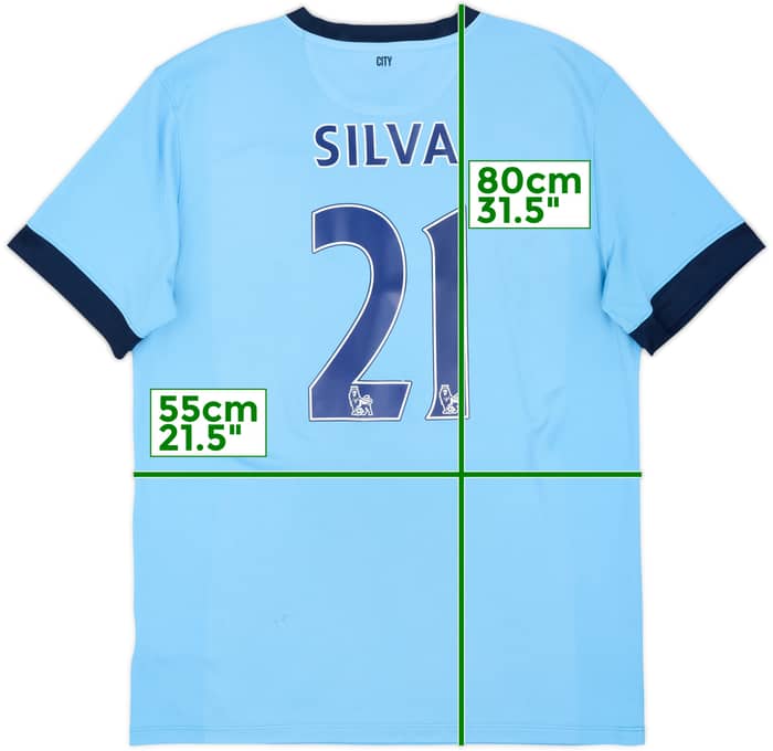 2014-15 Manchester City Home Shirt Silva #21 - 6/10 - (XL)