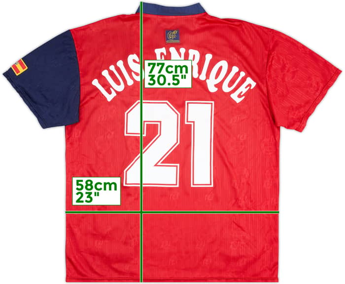 1996-98 Spain Home Shirt L.Enrique #21 - 8/10 - (XL)