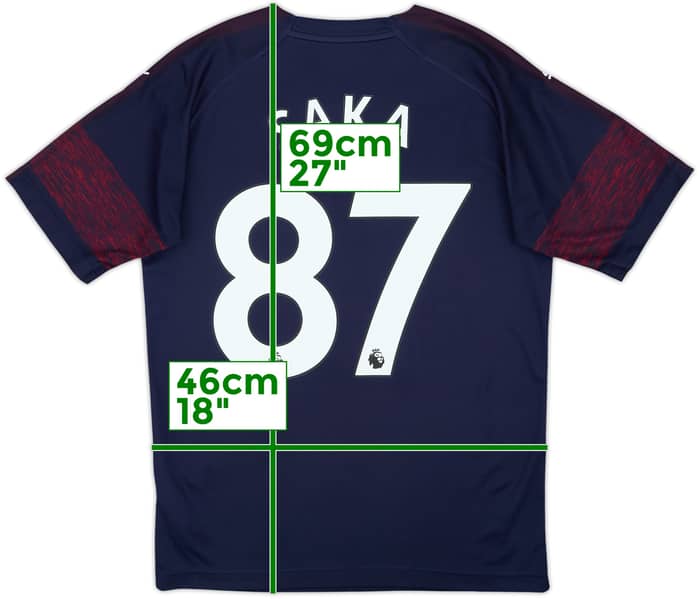 2018-19 Arsenal Away Shirt Saka #87 - 7/10 - (S)