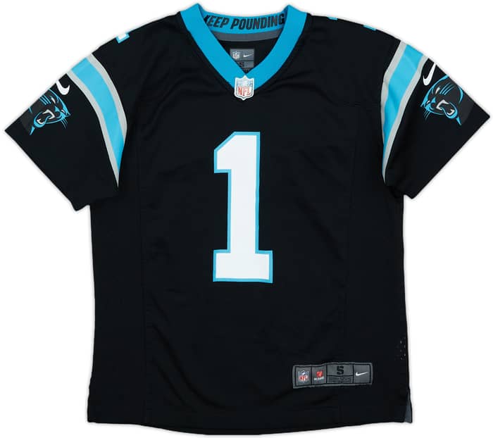2012-19 Carolina Panthers Newton #1 Nike Game Home Jersey - 8/10 - (S.Boys)