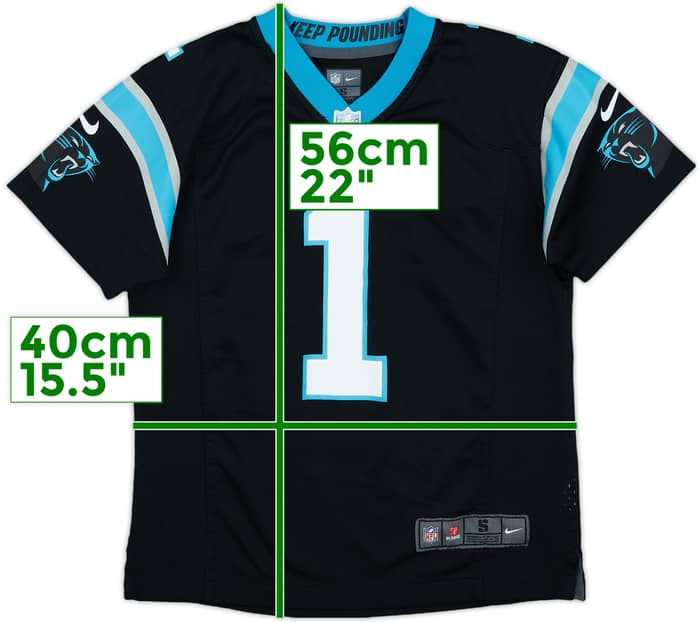 2012-19 Carolina Panthers Newton #1 Nike Game Home Jersey - 8/10 - (S.Boys)
