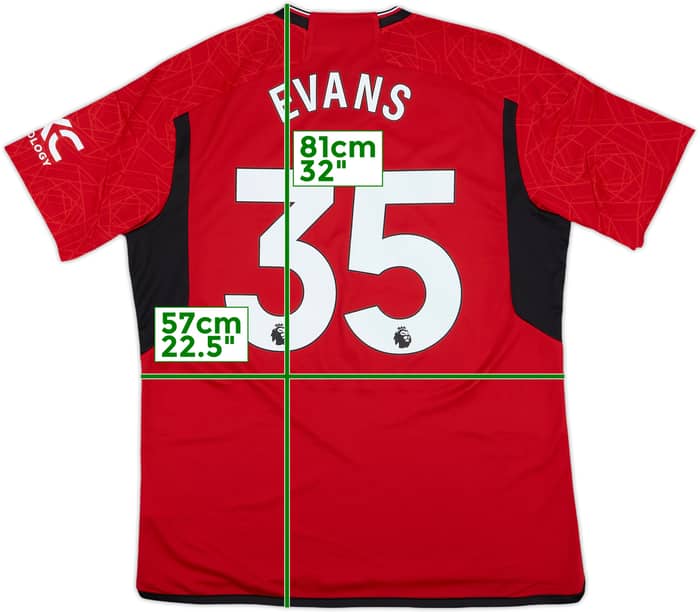 2023-24 Manchester United Home Shirt Evans #35 (XL)