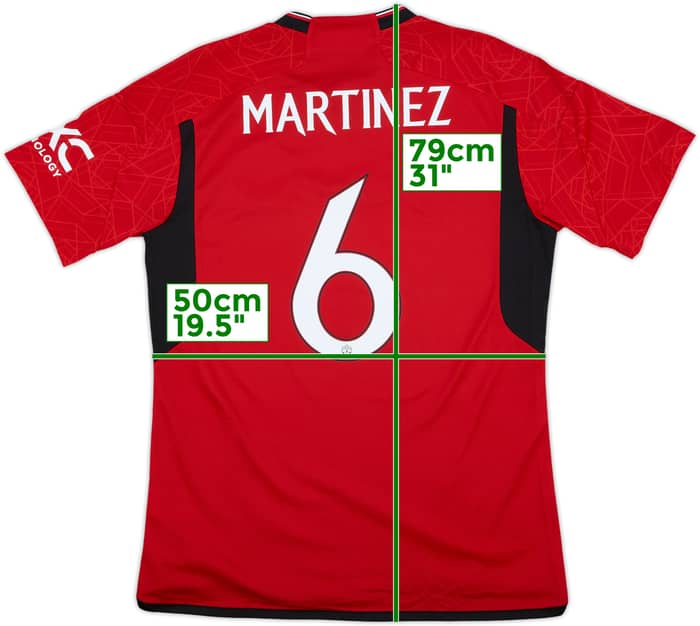 2023-24 Manchester United Home Shirt Martinez #6 - 10/10 - (L)