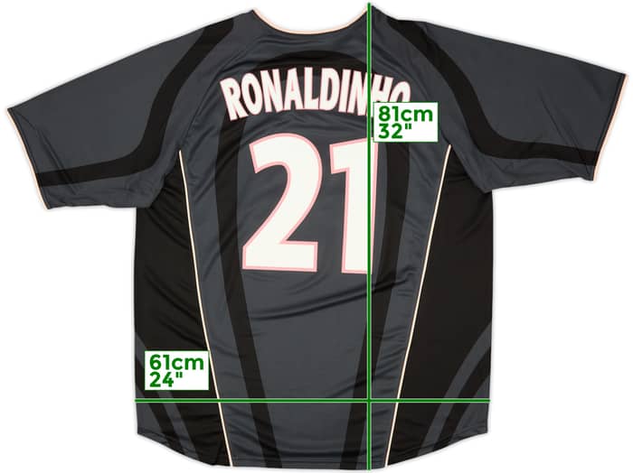 2001-02 Paris Saint-Germain Player Issue Third Shirt Ronaldinho #21 (XL)