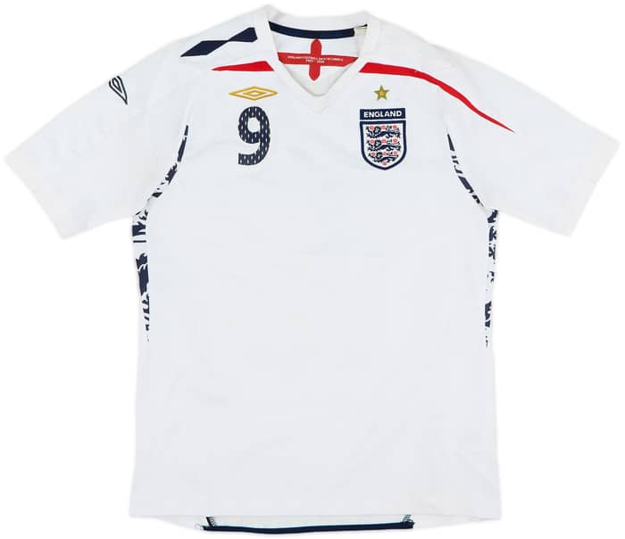 2007-09 England Home Shirt Rooney #9 - 6/10 - (L.Boys)