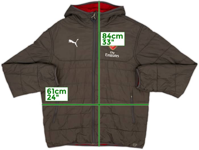2017-18 Arsenal Puma Reversible Padded Bench Coat - 8/10 - (M)