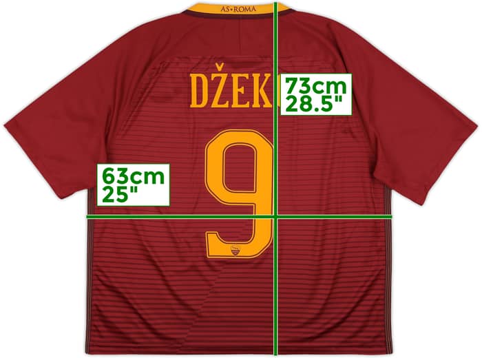 2016-17 Roma Home Shirt Dzeko #9 - 5/10 - (XL)