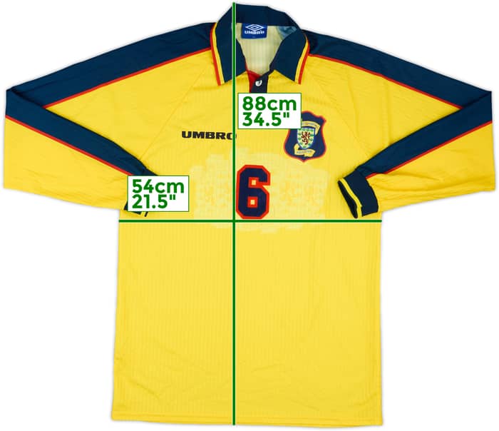 1996-98 Scotland Match Issue Away L/S Shirt #6