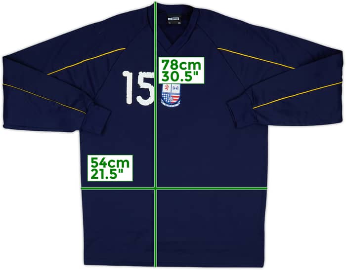2002-04 Rushden & Diamonds Errea Player Issue Sweat Top #15 - 5/10 - (XXL)
