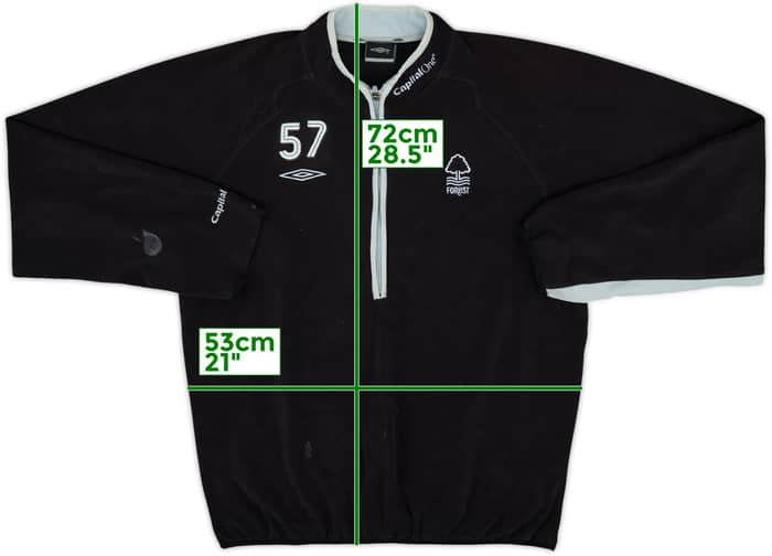 2006-07 Nottingham Forest Player Issue Umbro 1/2 Zip Fleece Jacket #57 - 8/10 - (L)