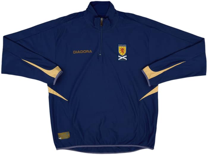 2006-07 Scotland Diadora 1/4 Zip Sweat Top - 8/10 - (M)