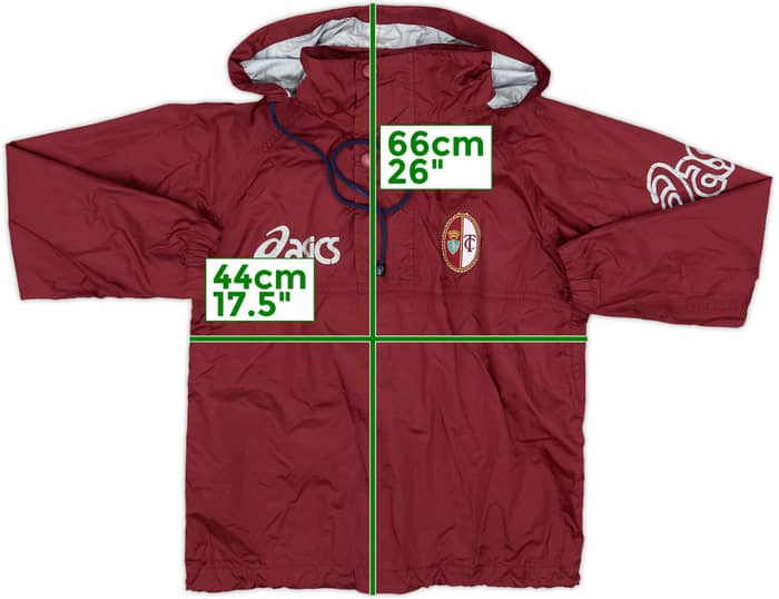2005-06 Torino Asics 1/4 Zip Rain Jacket - 6/10 - (L.Boys)