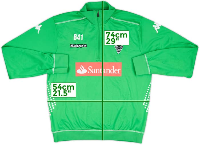 2016-17 Borussia Monchengladbach Kappa Reserve Player Issue 1/4 Zip Drill Top #41 - 9/10 - (L)