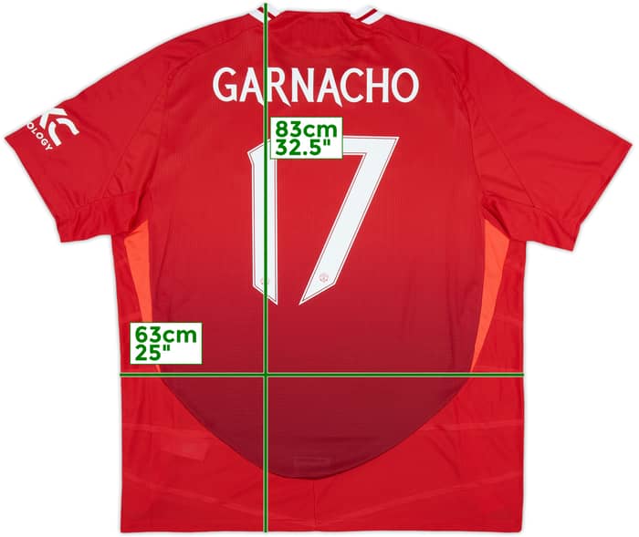 2024-25 Manchester United Authentic Home Shirt Garnacho #17 - 10/10 - (XXL)