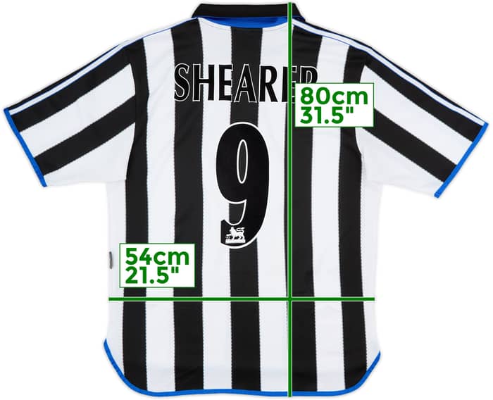 1999-00 Newcastle Home Shirt Shearer #9 - 10/10 - (M)