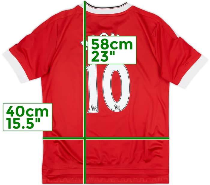 2015-16 Manchester United Home Shirt Rooney #10 - 6/10 - (M.Boys)