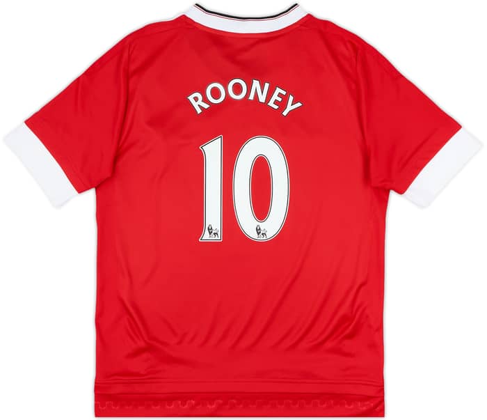 2015-16 Manchester United Home Shirt Rooney #10 - 8/10 - (L.Boys)