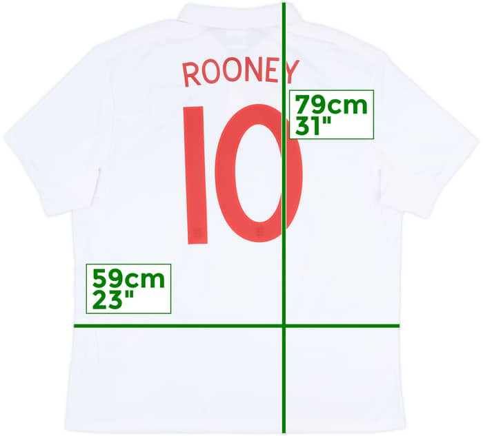 2010-11 England Home Shirt Rooney #10 - 6/10 - (XL)