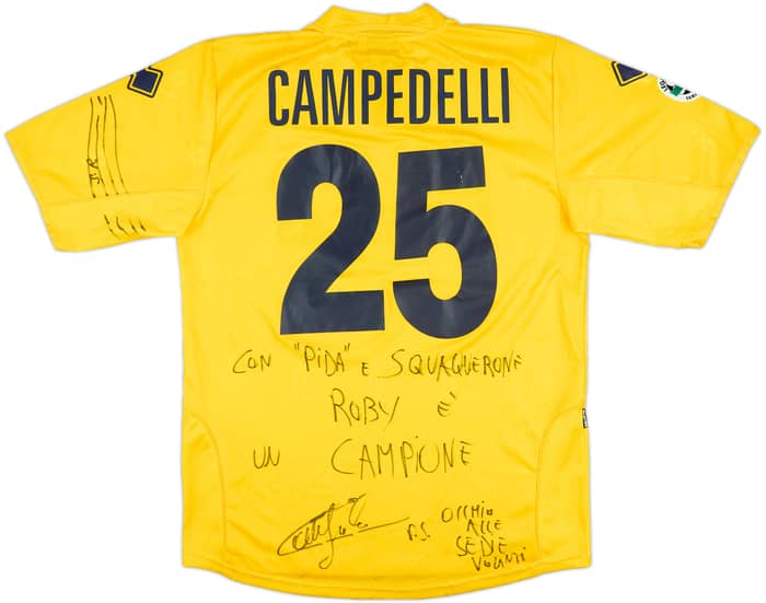 2005-06 Modena Match Issue Signed Home Shirt Campedelli #25