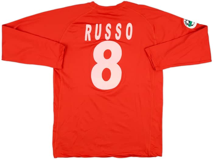 2002-03 Ancona Match Issue Home L/S Shirt Russo #8