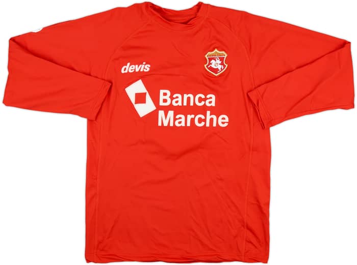 2002-03 Ancona Match Issue Home L/S Shirt Russo #8