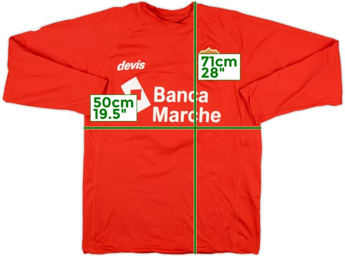 2002-03 Ancona Match Issue Home L/S Shirt Russo #8