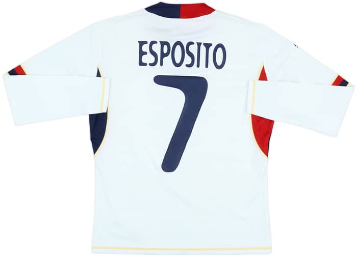 2004-05 Cagliari Match Issue Away L/S Shirt Esposito #7
