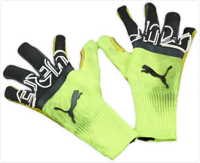 2020-21 Manchester City Match Worn Puma Future Z GK Gloves (Ederson)