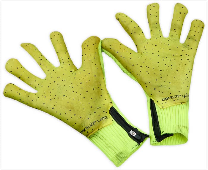 2020-21 Manchester City Match Worn Puma Future Z GK Gloves (Ederson)