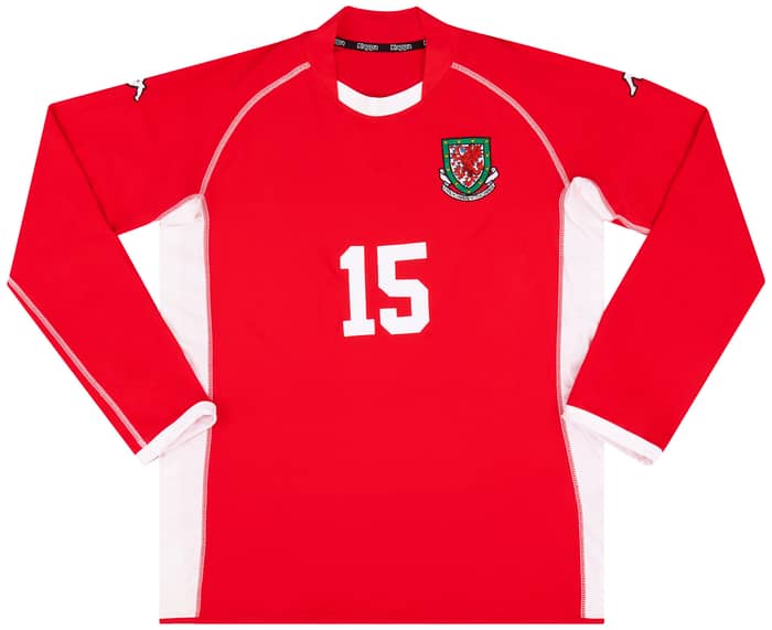 2002-04 Wales Match Issue Home L/S Shirt #15 (Symons)