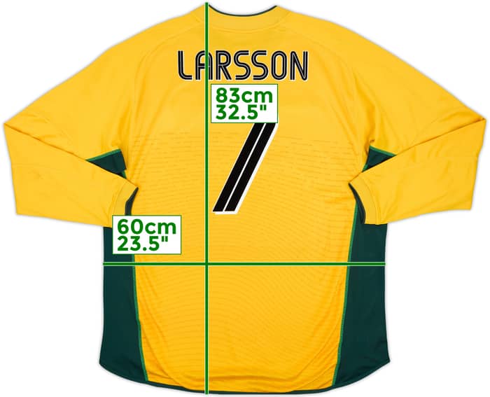 2002-03 Celtic Away L/S Shirt Larsson #7 - 7/10 - (XXL)