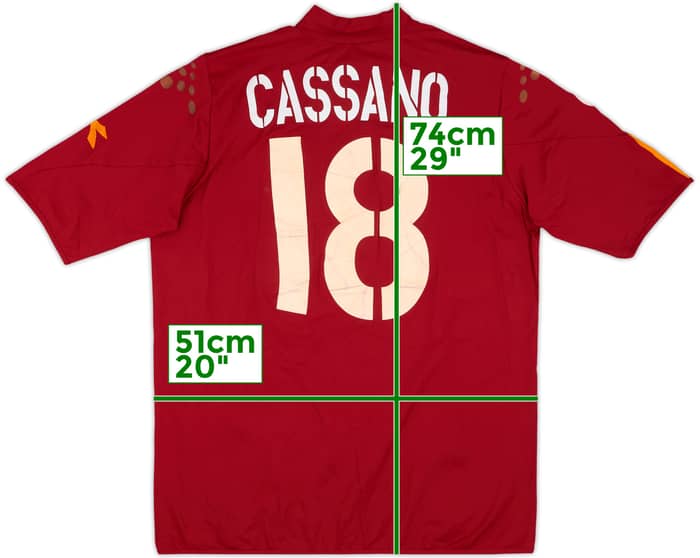 2004-05 Roma Match Issue Home Shirt Cassano #18